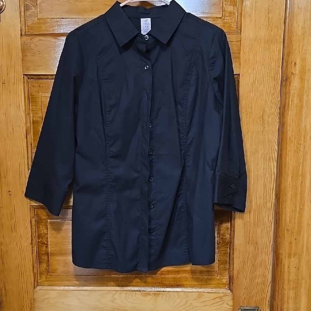 Bobbie Brooks Classic Black Button Down Shirt M